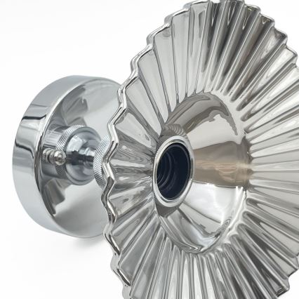 Ytmonterad taklampa TRISH 1xE27/15W/230V blank krom/röktonad svart