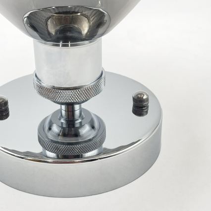 Ytmonterad taklampa TRISH 1xE27/15W/230V blank krom/röktonad svart