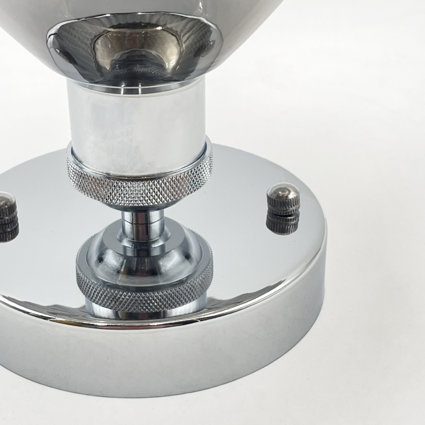 Ytmonterad taklampa TRISH 1xE27/15W/230V blank krom/röktonad svart