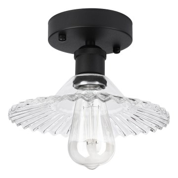 Ytmonterad taklampa TRISH 1xE27/15W/230V svart/klar