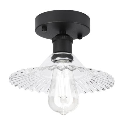 Ytmonterad taklampa TRISH 1xE27/15W/230V svart/klar