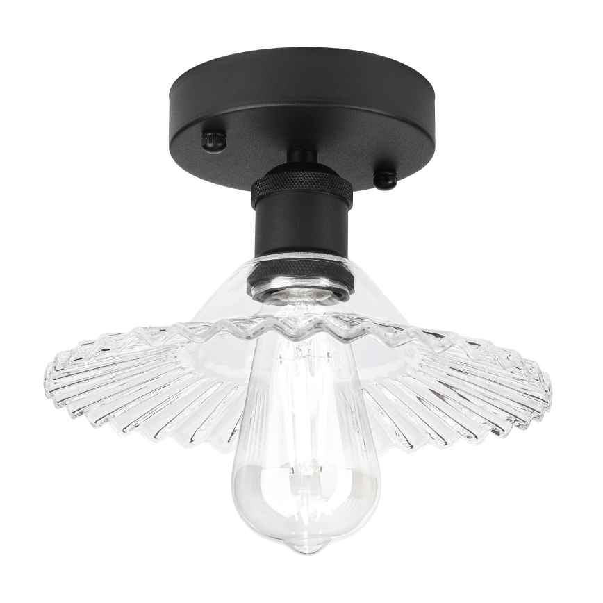 Ytmonterad taklampa TRISH 1xE27/15W/230V svart/klar