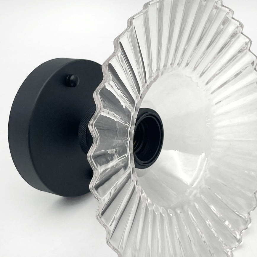 Ytmonterad taklampa TRISH 1xE27/15W/230V svart/klar