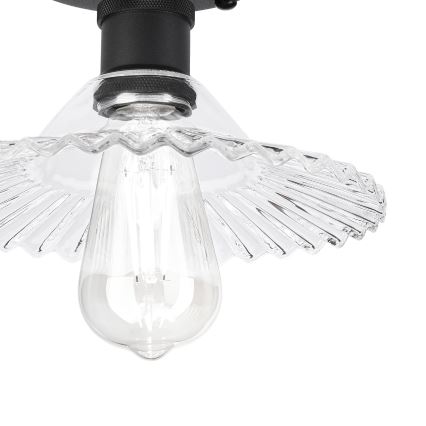 Ytmonterad taklampa TRISH 1xE27/15W/230V svart/klar