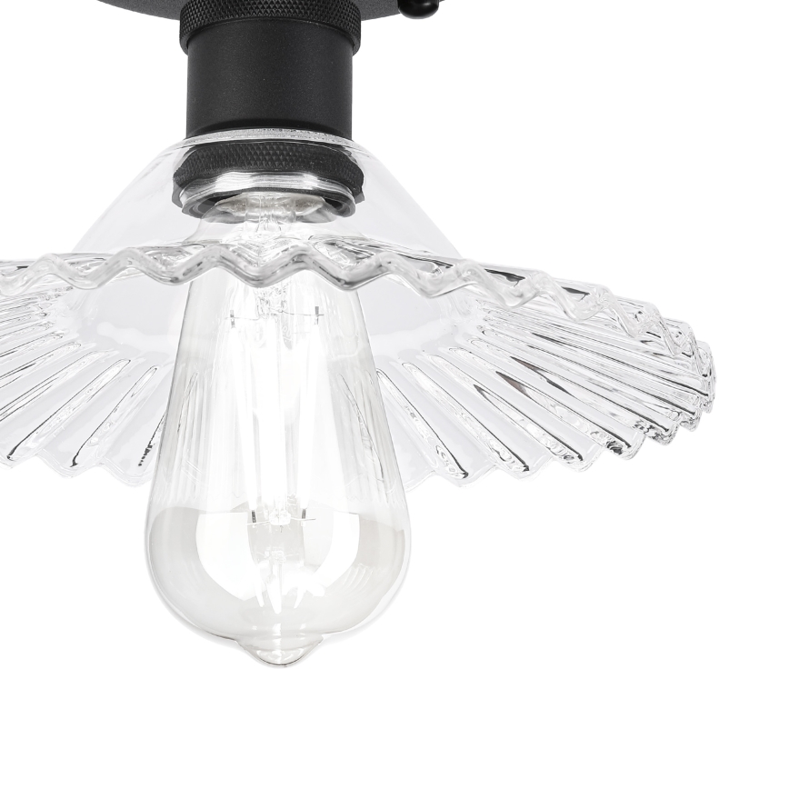 Ytmonterad taklampa TRISH 1xE27/15W/230V svart/klar