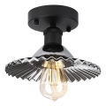 Ytmonterad taklampa TRISH 1xE27/15W/230V svart/rökfärgad