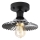 Ytmonterad taklampa TRISH 1xE27/15W/230V svart/rökfärgad