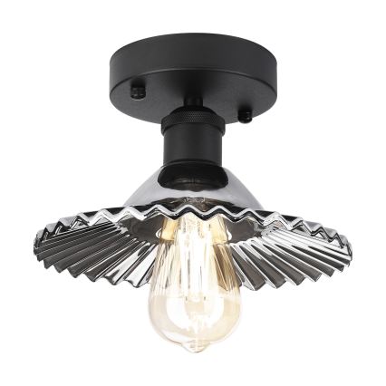Ytmonterad taklampa TRISH 1xE27/15W/230V svart/rökfärgad