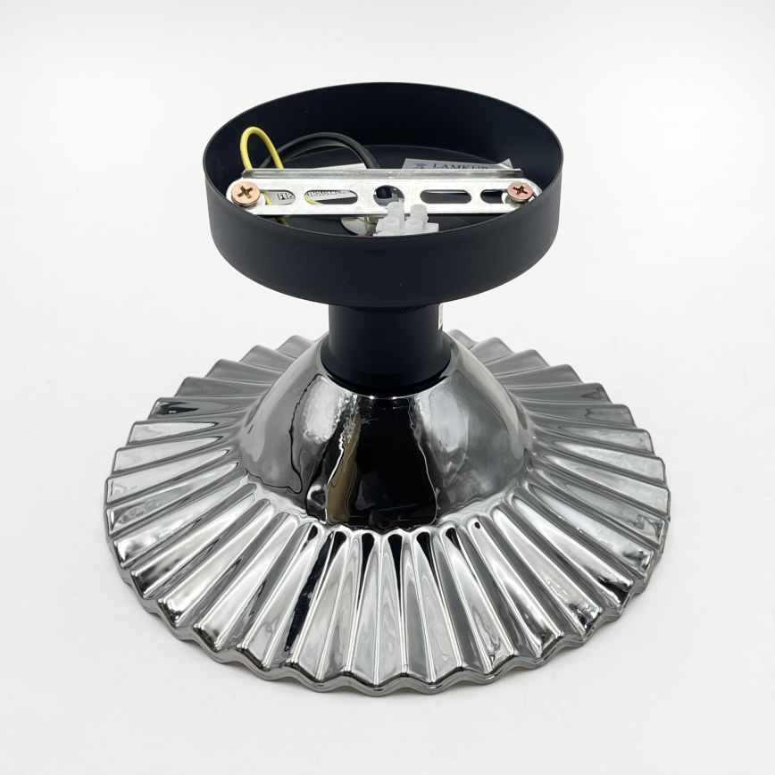 Ytmonterad taklampa TRISH 1xE27/15W/230V svart/rökfärgad