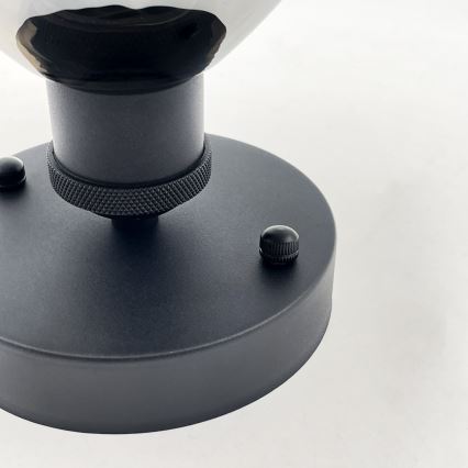 Ytmonterad taklampa TRISH 1xE27/15W/230V svart/rökfärgad