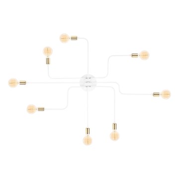 Ytmonterad taklampa TRUVA 8xE27/40W/230V vit/guld