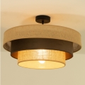 Ytmonterad taklampa WENTA 1xE27/60W/230V, diam. 50 cm, jute/brun