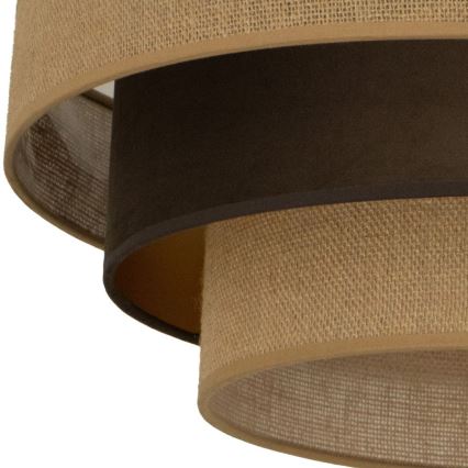 Ytmonterad taklampa WENTA 1xE27/60W/230V, diam. 50 cm, jute/brun