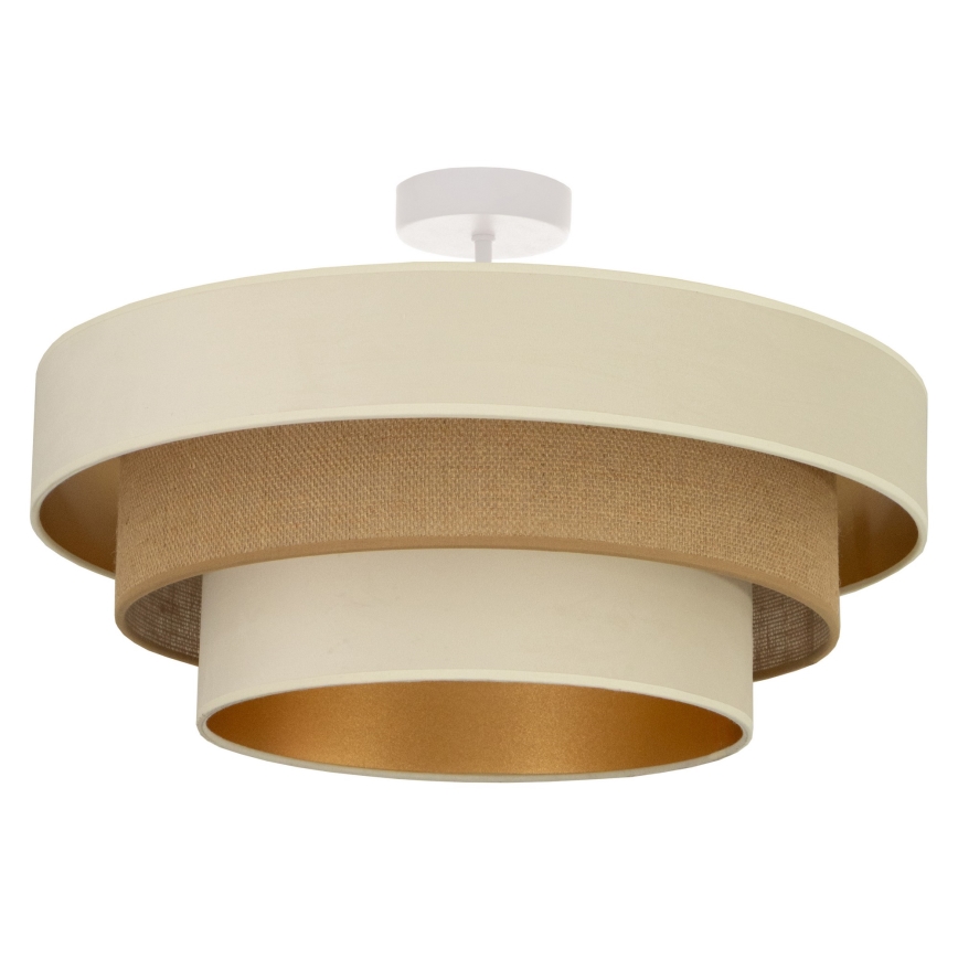 Ytmonterad taklampa WENTA 1xE27/60W/230V Ø 50 cm beige/jute