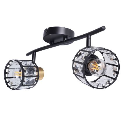 Ytmonterad taklampa ZAHARA 2xE27/10W/230V, svart