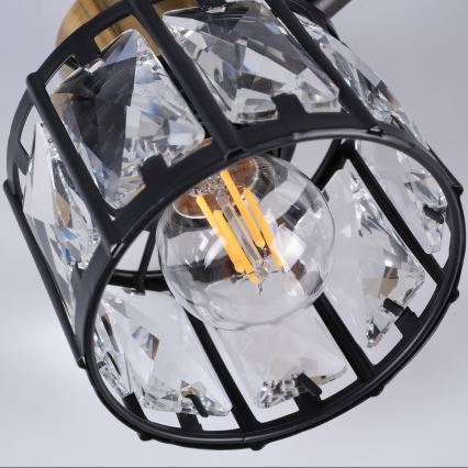Ytmonterad taklampa ZAHARA 2xE27/10W/230V, svart