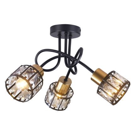 Ytmonterad taklampa ZAHARA 3xE27/10W/230V svart