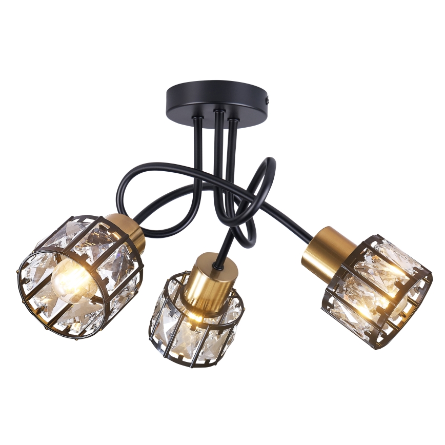 Ytmonterad taklampa ZAHARA 3xE27/10W/230V svart