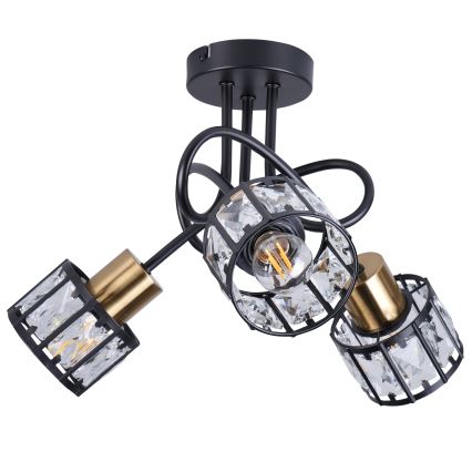 Ytmonterad taklampa ZAHARA 3xE27/10W/230V svart