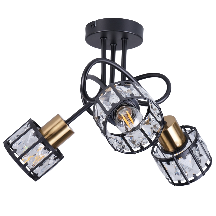 Ytmonterad taklampa ZAHARA 3xE27/10W/230V svart