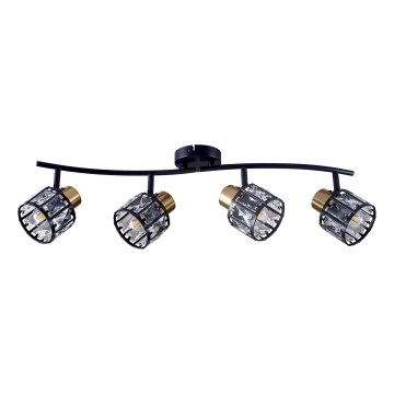 Ytmonterad taklampa ZAHARA 4xE27/10W/230V svart