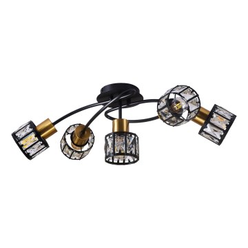 Ytmonterad taklampa ZAHARA 5xE27/10W/230V svart