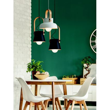 Zambelis 18192 - Ljuskrona med textilsladd 1xE27/40W/230V svart