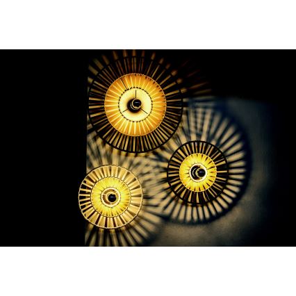 Zambelis 19252 - Vägglampa 1xE27/40W/230V Bambu/svart