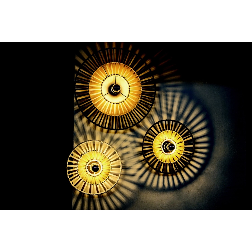 Zambelis 19252 - Vägglampa 1xE27/40W/230V Bambu/svart