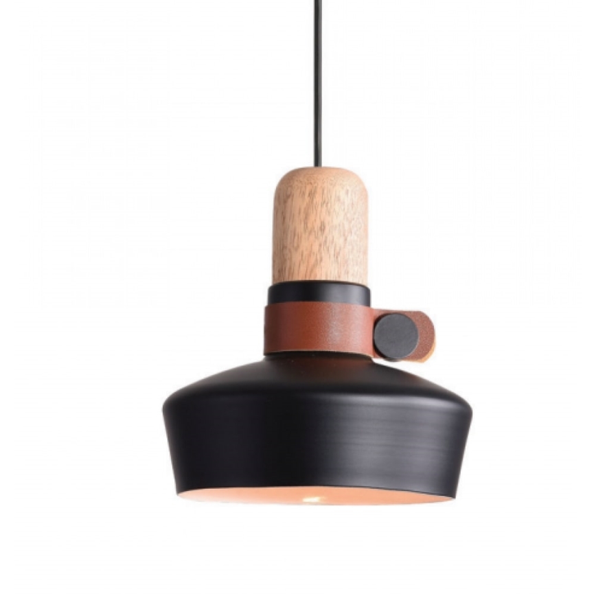 Zambelis 1990 - Ljuskrona med textilsladd 1xE27/40W/230V ek/svart