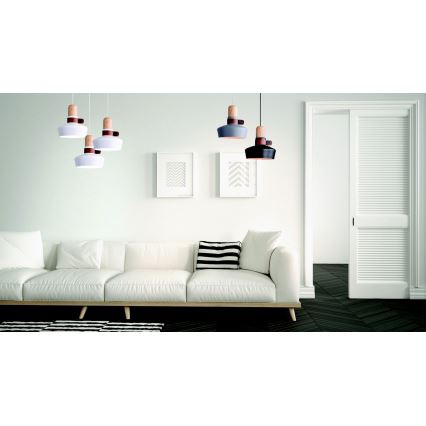 Zambelis 1992 - Ljuskrona med textilsladd 1xE27/40W/230V ek/vit