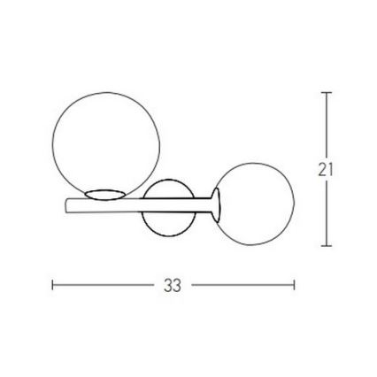 Zambelis 1995 - Vägglampa 1xG9/7W + 1xE14/15W/230V guld