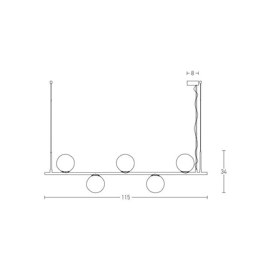 Zambelis 1998 - Ljuskrona med textilsladd 5xE14/15W/230V guld