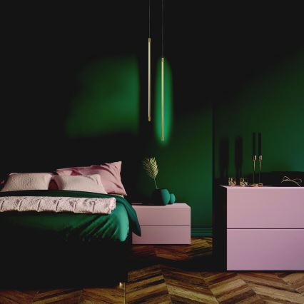 Zambelis 20122 - LED ljuskrona med textilsladd LED/12W/230V guld