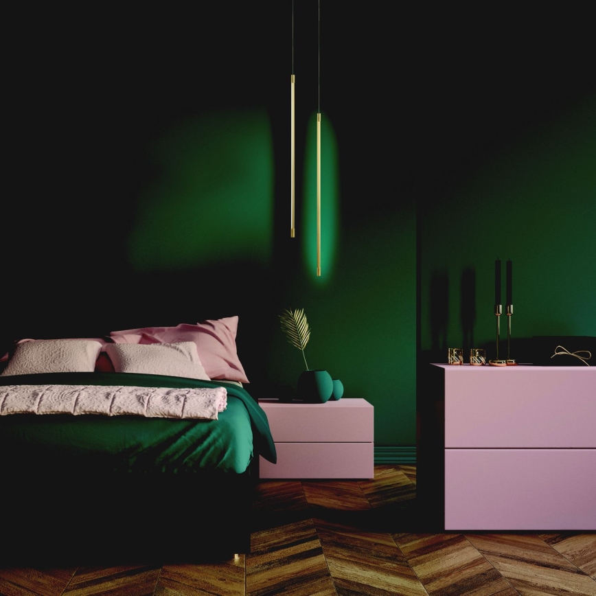 Zambelis 20122 - LED ljuskrona med textilsladd LED/12W/230V guld