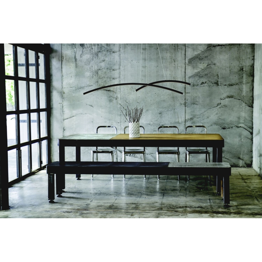 Zambelis 20130 - LED ljusreglerad ljuskrona på textilsladd LED/48W/230V svart