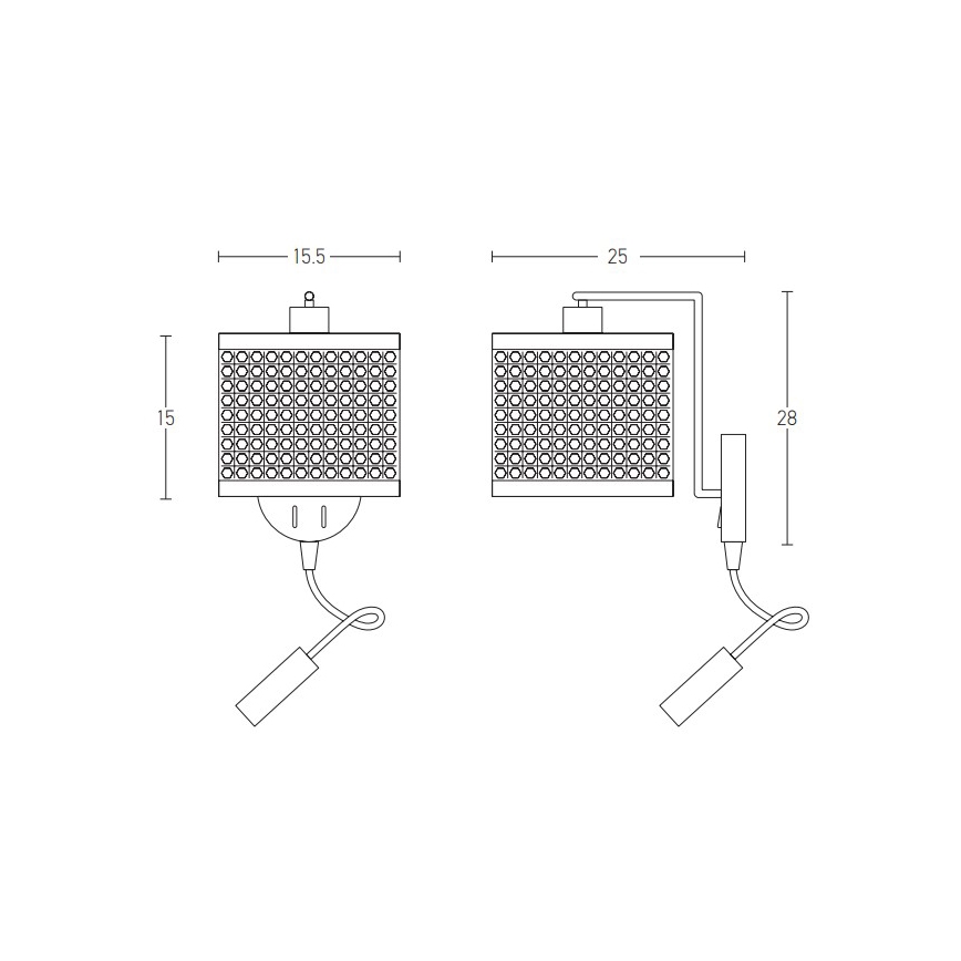 Zambelis 20355 - LED Vägglampa 1xE27/40W + LED/3W/230V rotting