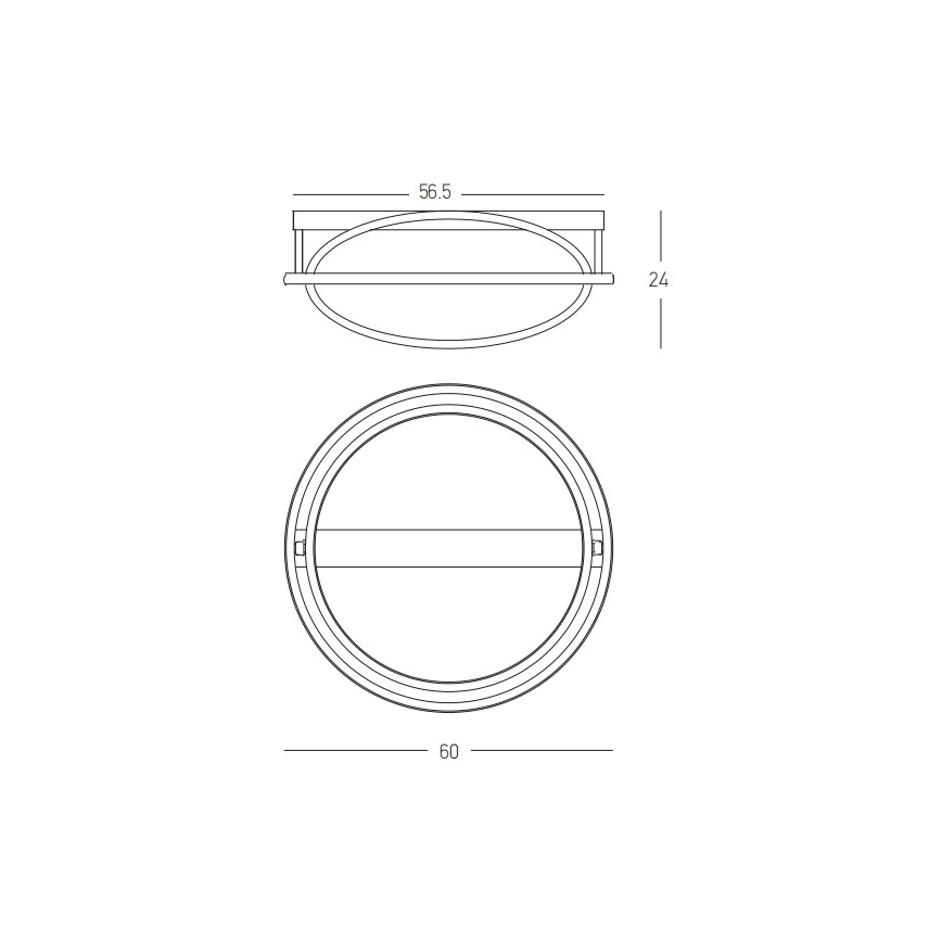 Zambelis 22016 - LED dimbar taklampa LED/56W/230V Ø 60 cm svart