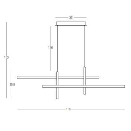 Zambelis 22022 - LED ljusreglerad ljuskrona på textilsladd LED/41W/230V guld