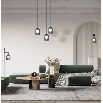 Zambelis 22051 - Pendellampa på vajer 1xG9/5W/230V Ø 18 cm svart