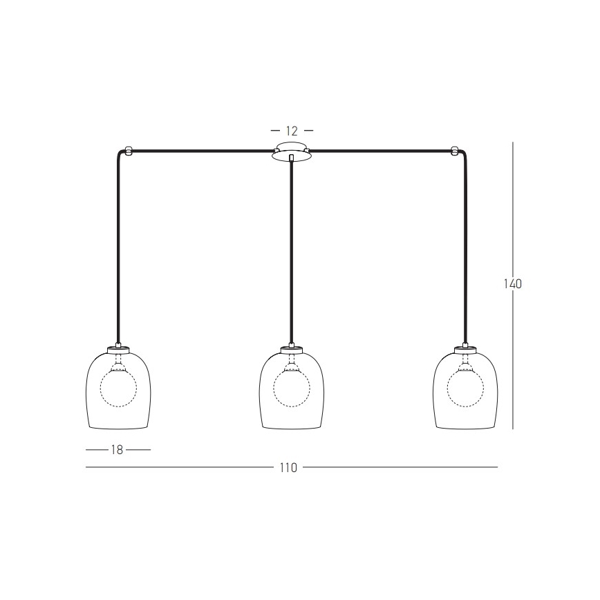 Zambelis 22146 - Ljuskrona med textilsladd 3xG9/5W/230V spindel svart