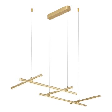 Zambelis 22242 - LED ljusreglerad ljuskrona på textilsladd LED/50W/230V guld