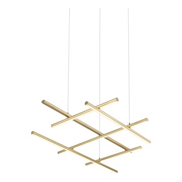 Zambelis 22243 - LED ljusreglerad ljuskrona på textilsladd LED/80W/230V guld