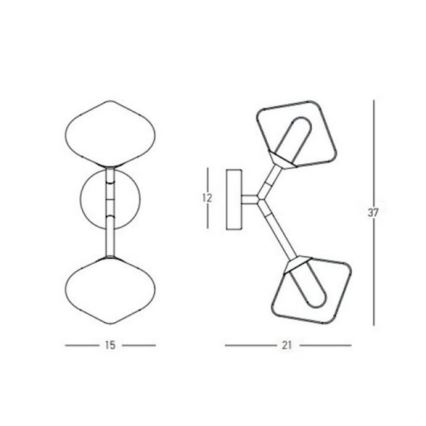 Zambelis 23022 - Vägglampa 2xG9/5W/230V guld