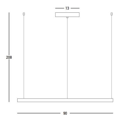 Zambelis 23035 - LED ljusreglerad ljuskrona på textilsladd LED/45W/230V 3000K diameter 90 cm svart