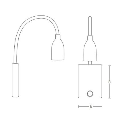 Zambelis H32 - LED Flexibel liten lampa LED/3W/230V svart