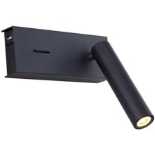 Zambelis H75 - LED väggbelysning LED/3W/230V USB svart