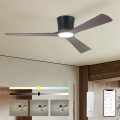 ZEVENTI - Dimbar LED-takfläkt AUREX LED/24W/230V 3000/4000/6000K Wi-Fi Tuya svart/valnöt + fjärrkontroll