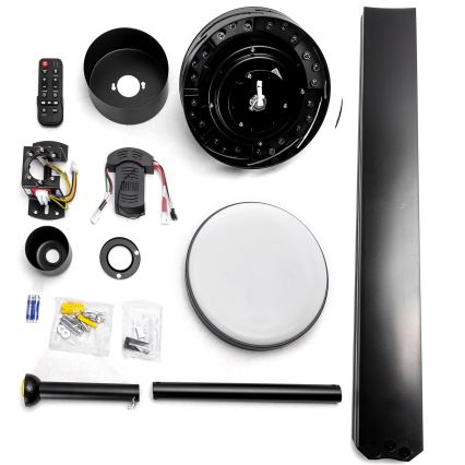 ZEVENTI - Dimmbar LED-takfläkt WALKIKI LED/24W/230V 2700-6500K 165 cm svart + fjärrkontroll