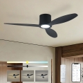 ZEVENTI - Dimbar LED-takfläkt VENTORA LED/24W/230V 3000/4000/6000K Wi-Fi Tuya svart + fjärrkontroll